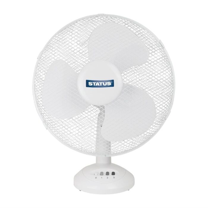 Status 30cm oscillerende ventilator wit, 43(h) x 33(b) x 2,3(d)cm