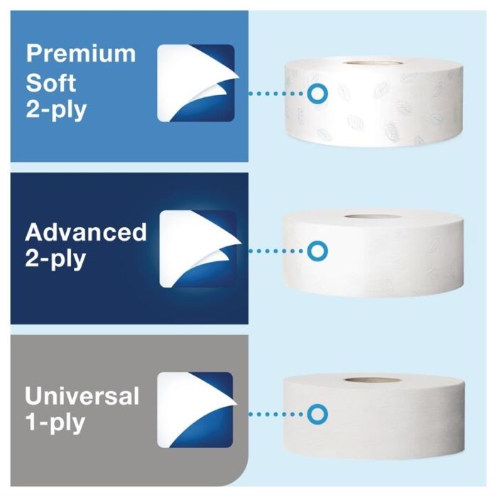 Tork Jumbo toiletroldispenser wit, 36(h) x 43,7(b) x 13,3(d)cm