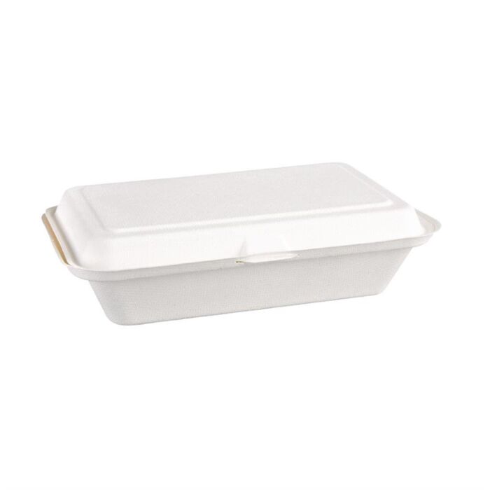 Fiesta Green composteerbare bagasse maaltijddozen 24,8cm, 6,4(h) x 24,8(b) x 16,1(d)cm