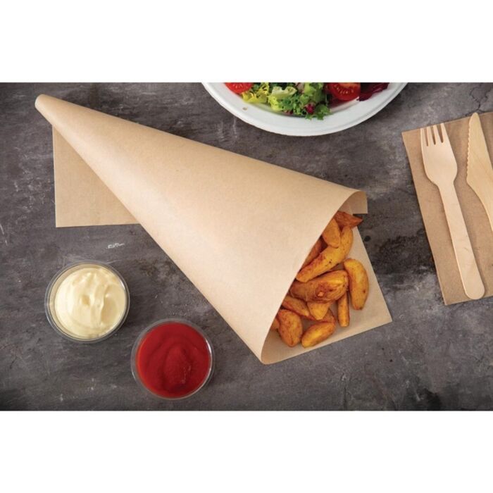 Vegware composteerbaar ongebleekt vetvrij papier 38x27,5cm, 0,05(h) x 38(b) x 27,5(d)cm