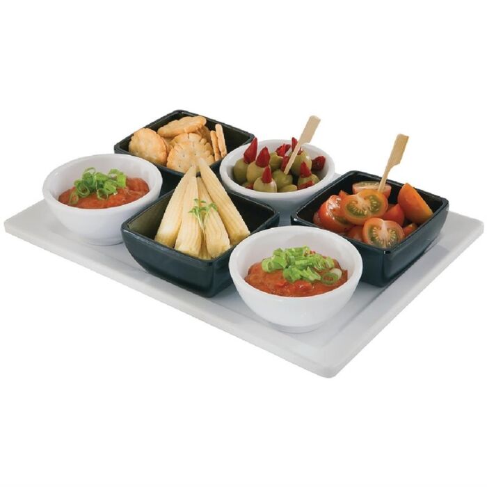 APS Pure rechthoekige melamine schaal wit 35,5x18cm, 3(h) x 35,5(b) x 18(d)cm