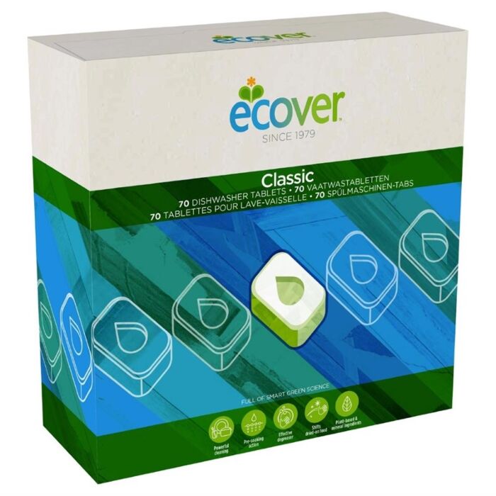 Ecover vaatwastabletten (70 stuks), 6,3(h) x 17(b) x 7,3(d)cm