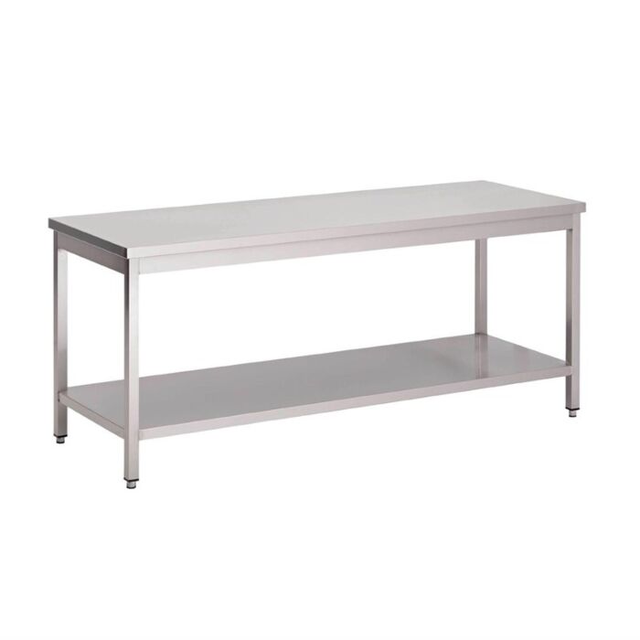 Gastro M RVS werktafel met onderblad 85x140x70cm, 85(h) x 140(b) x 70(d)cm