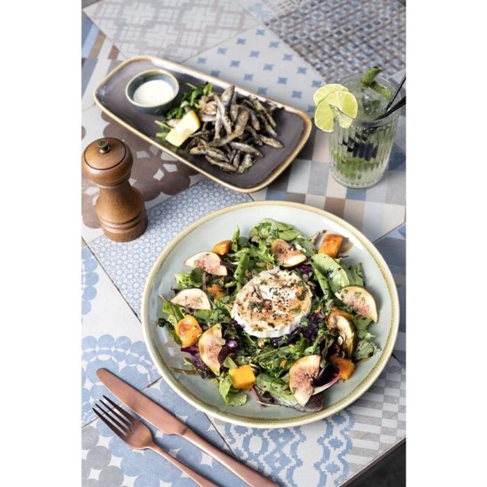 Olympia Kiln kleine schalen grijs 26cm, 2,1(h) x 26(b) x 11,5(d)cm