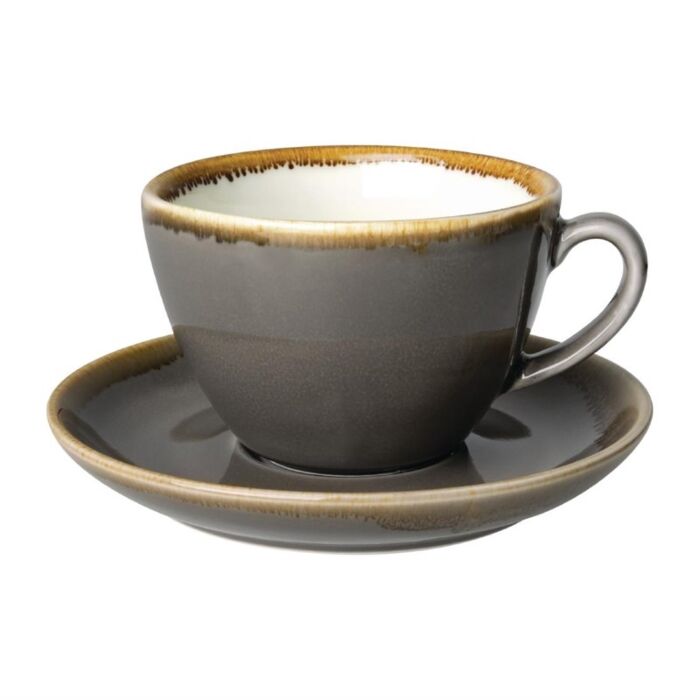 Olympia Kiln cappuccinokopjes grijs 34cl, 10,9(Ø) x 7,2(h)cm