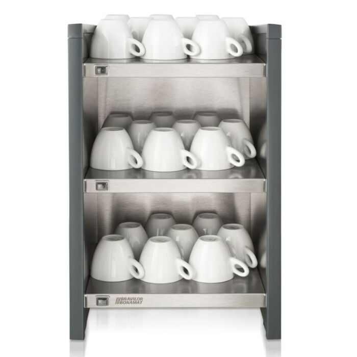 Koppenwarmer Antraciet, WHK, 3 Lagen, Voor koffiekoppen en mokken, 349x400x542 mm