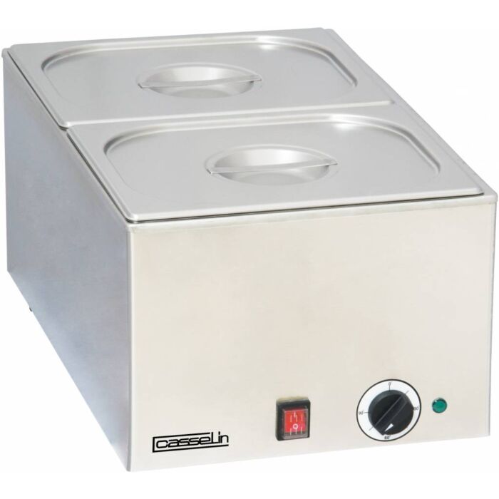 Bain Marie Casselin, 2xGN1/2, 150mm diep, 230V/1200W, incl bakken en deksels 