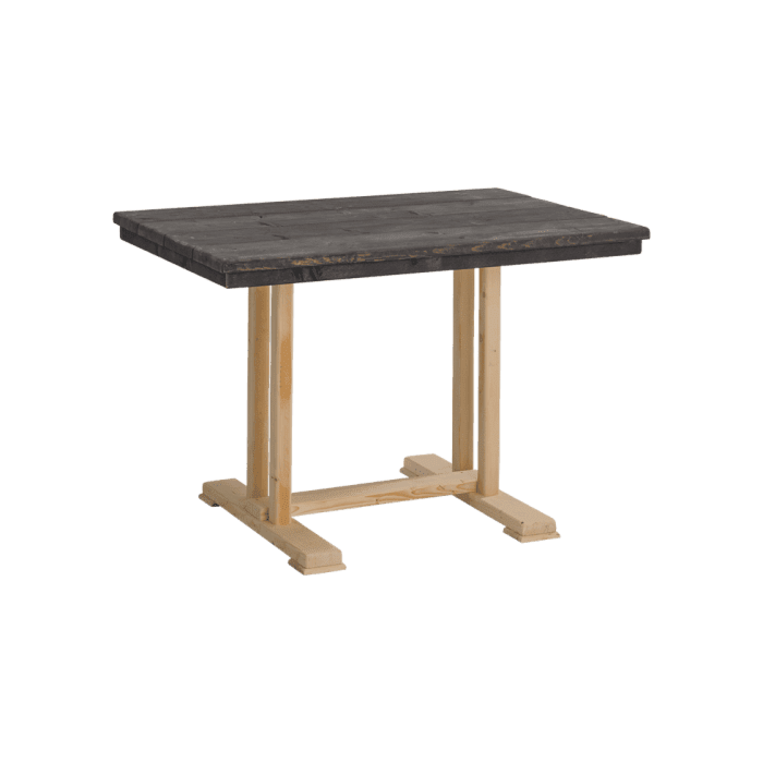 Horeca tafel steigerhout Indiana, Wengé accent. Vanaf 2 stuks