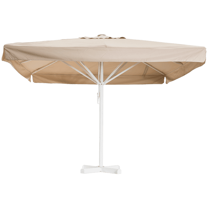 Horeca parasol, met volant, vierkant, beige, 4,5 meter