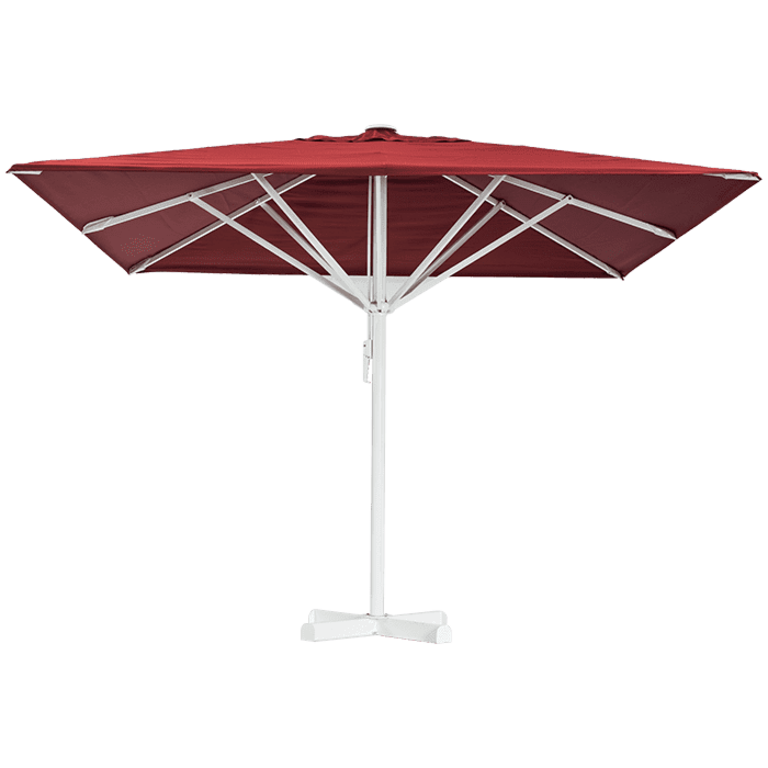 Horeca parasol, zonder volant, vierkant, bordeaux, 4,5 meter