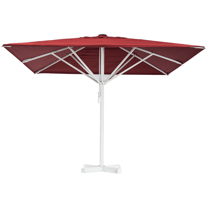 Horeca parasol, zonder volant, vierkant, bordeaux, 3,5 meter