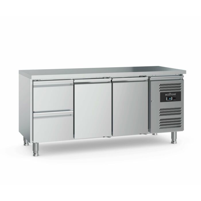 Ecofrost 700 Koelwerkbank 2 deurs 2 Laden, 417L ,176Bx85Hx70D, 230W/230V