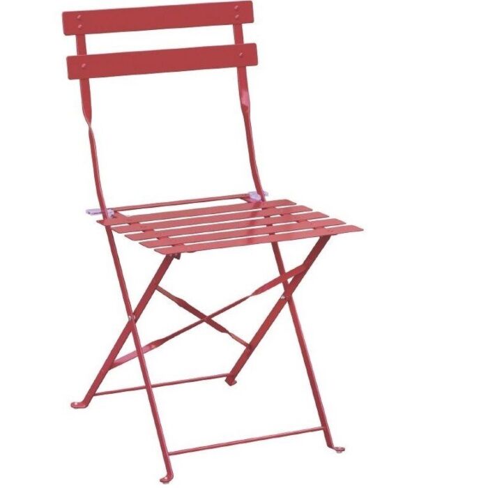 Inklapbare stalen stoelen Bolero, weerbestendig, rood, 2 stuks