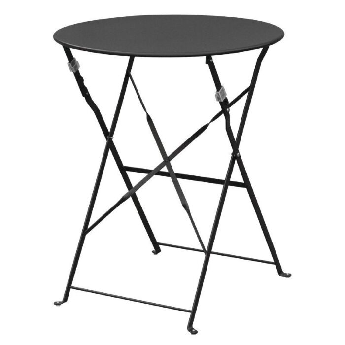 Inklapbare stalen tafel Bolero, weerbestendig, zwart, 71(h)x59,5cm