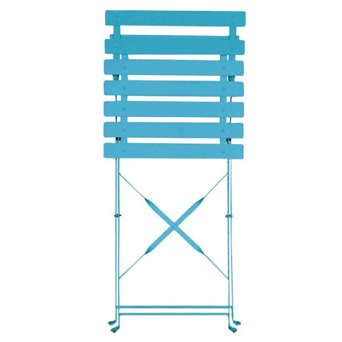 Inklapbare stalen stoelen Bolero, weerbestendig, blauw, 2 stuks