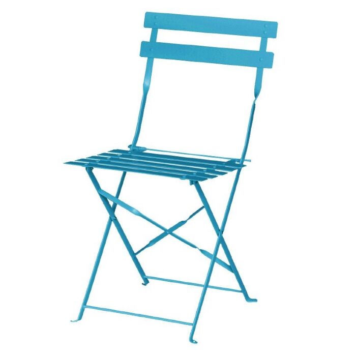 Inklapbare stalen stoelen Bolero, weerbestendig, blauw, 2 stuks