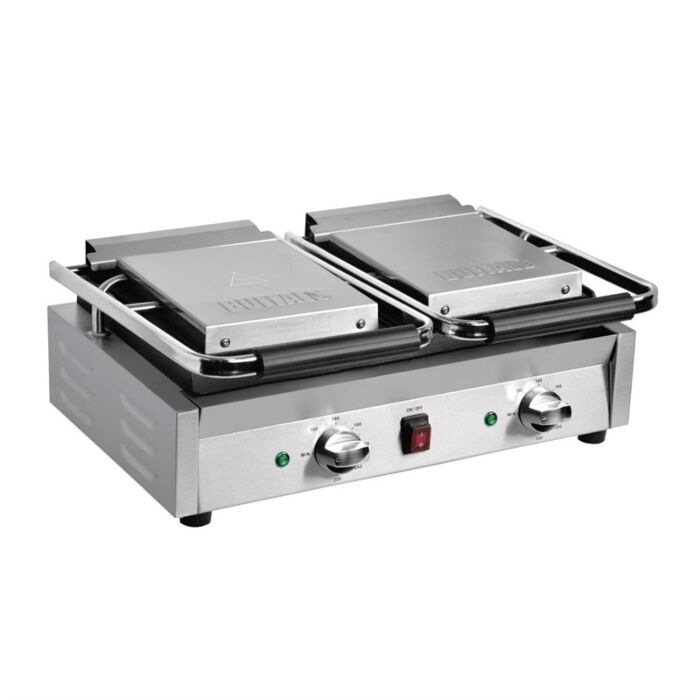 Buffalo Bistro dubbele contactgrill groef/groef, 55(b)x39,5x(d)21(h)cm, 230V/2900W