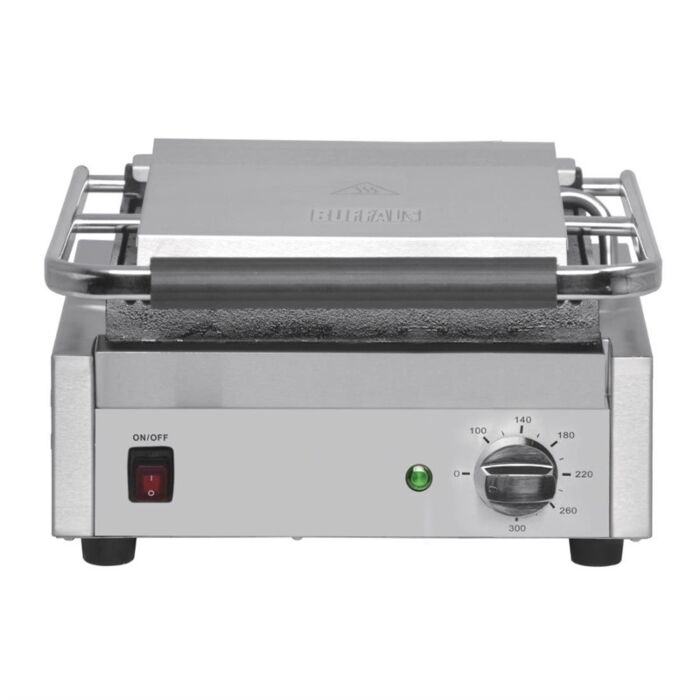 Buffalo Bistro enkele contactgrill groot groef/groef, 38(b)x39,5x(d)21(h)cm, 230V/2200W