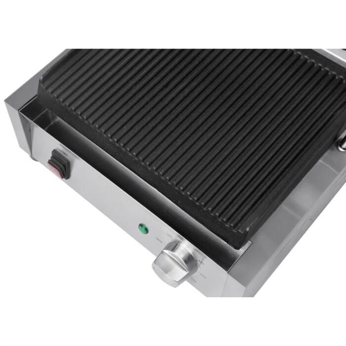 Buffalo Bistro enkele contactgrill groot groef/groef, 38(b)x39,5x(d)21(h)cm, 230V/2200W