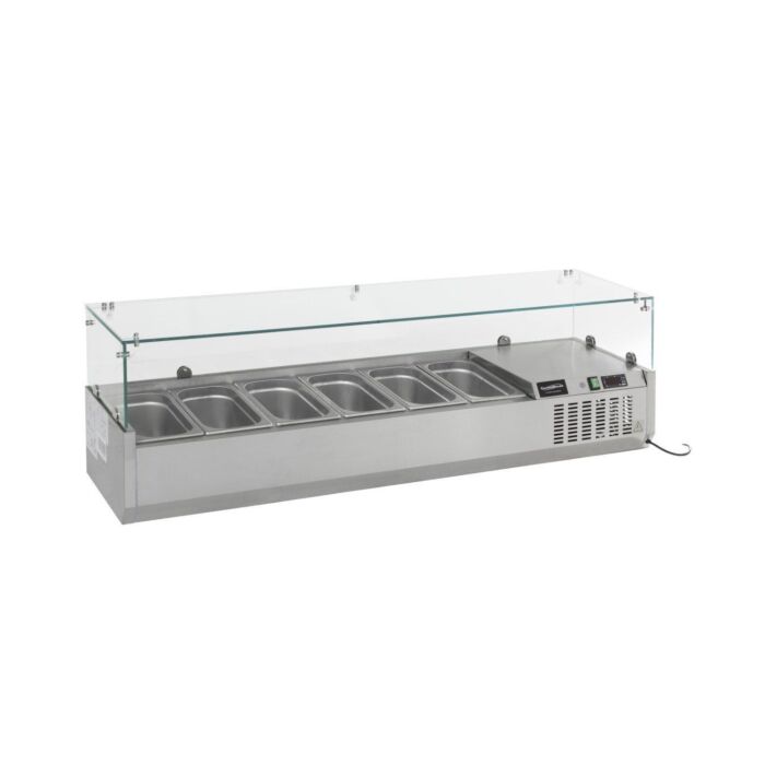 Opzetkoelvitrine Combisteel, 7x1/4GN, 160 cm(b), 230V/340W