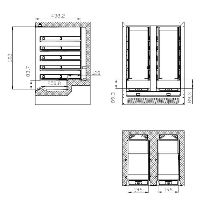 WIJNKOELKAST 2 DEUREN 100L DUAL ZONE, Combisteel, 7525.0030