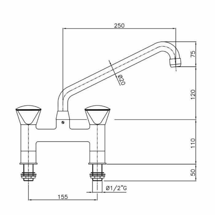 Mengkraan Combisteel, Wateraansluiting (Inch): 1/2