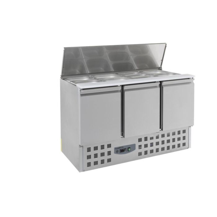 Saladette Combisteel, 3 deuren, 3x1/1GN, 137(b)x87(h)x70(d), 230V/340W