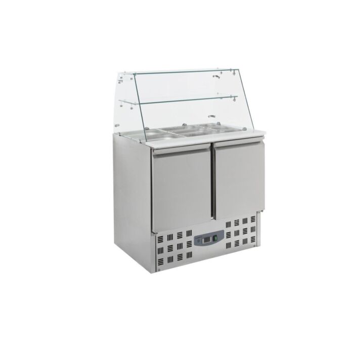 Saladette Combisteel, Glasopstand, 2x1/1GN+3x1/6GN, 90(b)x85(h)x70(d), 230V/340W