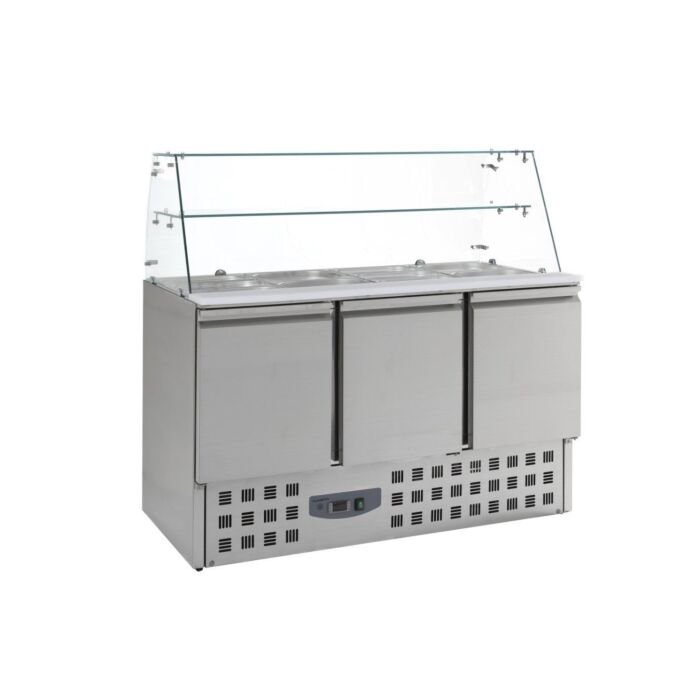 Saladette Combisteel, Glasopstand, 4x1/1GN, 137(b)x85(h)x70(d), 230V/340W