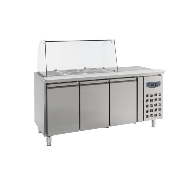 Saladette Combisteel, RVS, 3 deurs, 3x1/1GN, 180(b)x137(h)x70(d), 230V/2600W