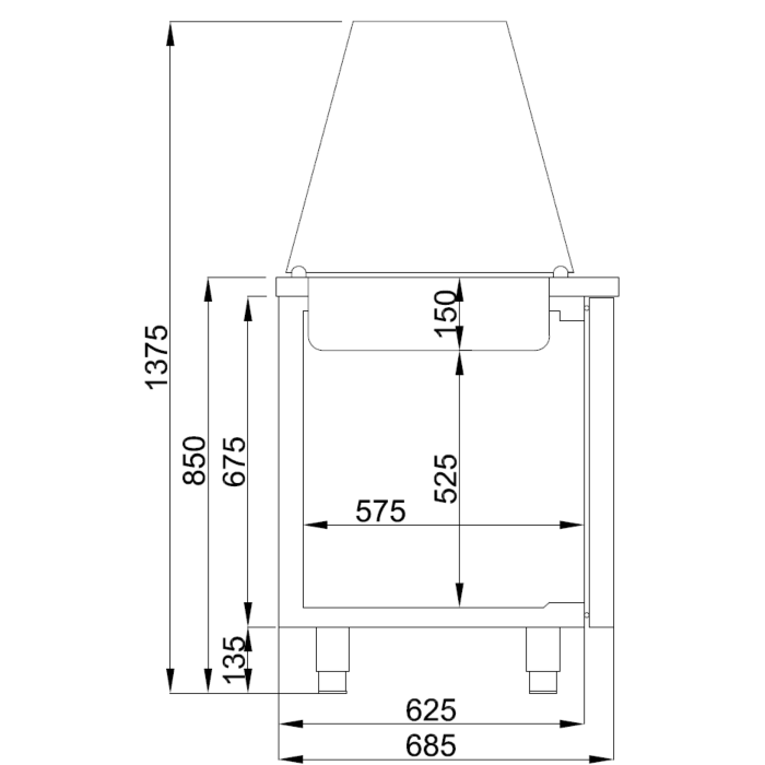 Saladette Combisteel, 2 deurs, Glasopstand, 3x1/1GN, 140(b)x85(h)x70(d), 230V/300W