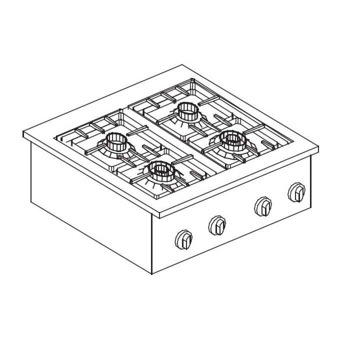 GAS KOOKUNIT 4 BR. 14KW, Combisteel, 7266.0020