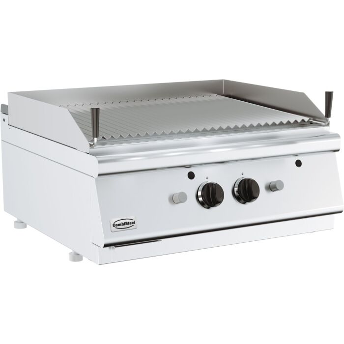 BASE 700 LAVASTEENGRILL GAS DUBBEL TAFELMODEL, Combisteel, 7178.0280