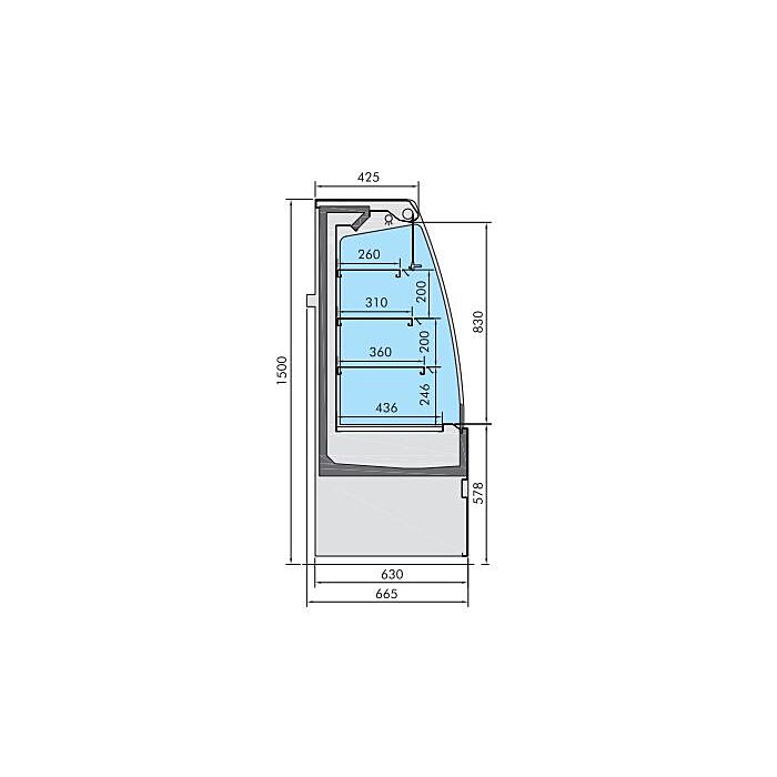 KOELVITRINE NOAH 1.3, Combisteel, 7350.0005
