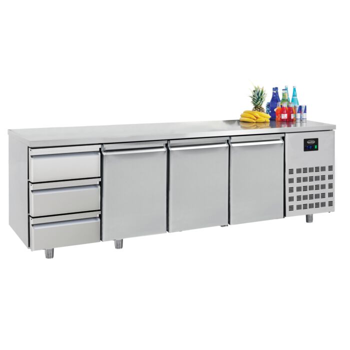 700 KOELWERKBANK 3 DEUREN 3 LADEN, Combisteel, 7489.5560