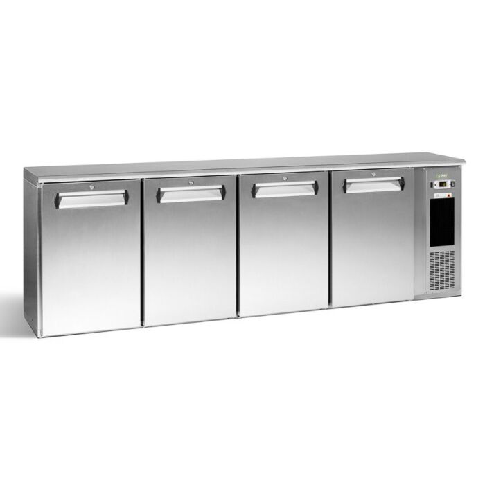 Flessenkoeling 4-Deurs, Chroom, Gamko E3/2222MUCS, 722 Flessen 33cl., 728L, ECO-Line, 2542x492x840/860-880mm