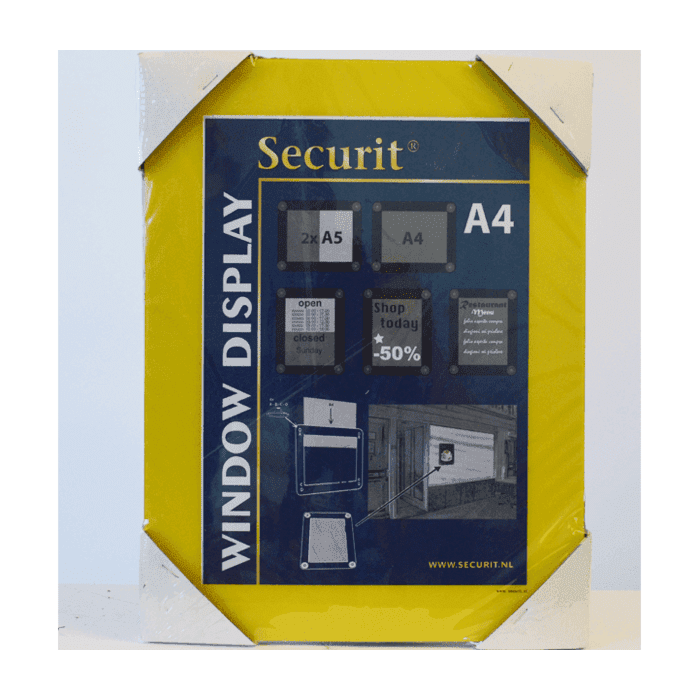 Raamdisplay Securit, A4, Geel