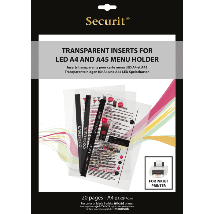 Securit Transparant papier tbv LED menukaarten INKJET