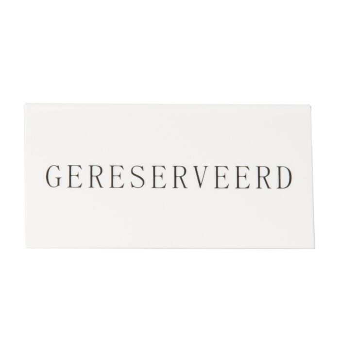 Tafelbordje Securit, GERESERVEERD Nederlands, 5 stuks