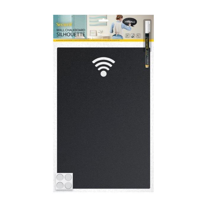 Wandkrijtbord Securit, Wifi, incl. 1 krijtstift dun wit