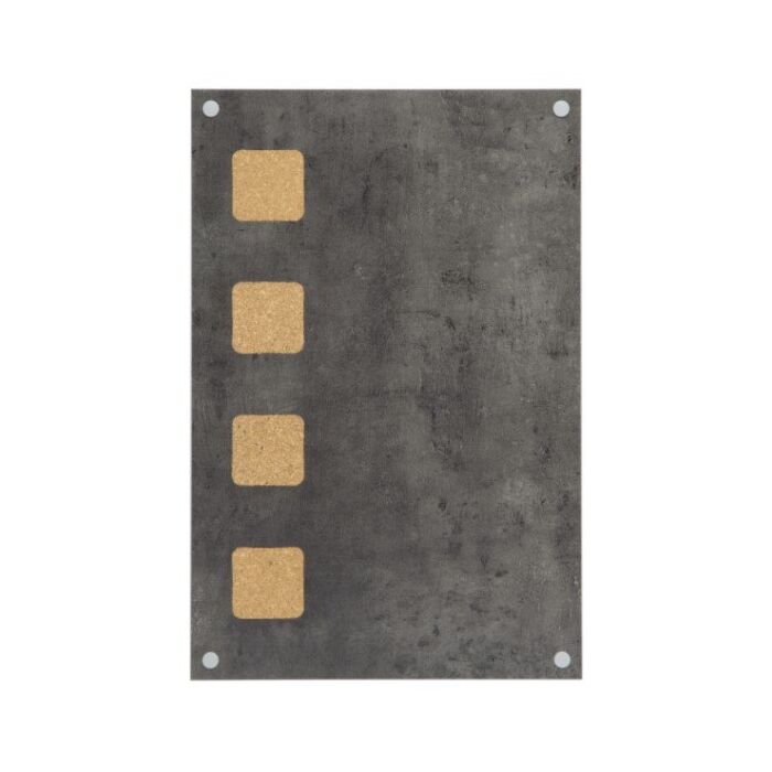 Krijtbord oersteen look met 4 kurk stukjes, Securit, 58x38x1.3 cm