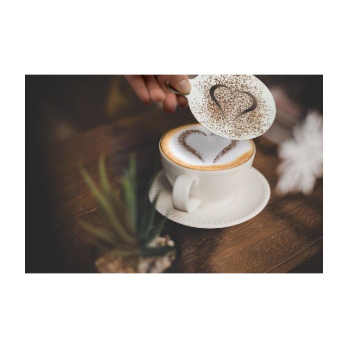 Koffie sjabloon, hartvormig, 2 stuks verpakking