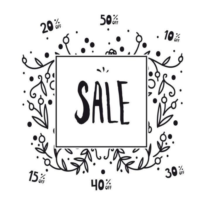 Raam sjabloon set, Sale, A2 formaat, incl. krijtstift