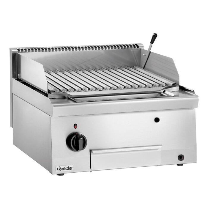 Lavasteengrill Bartscher gas, snackbar, tafelmodel, 60(b)x29(h)x60(d), 7.3kW