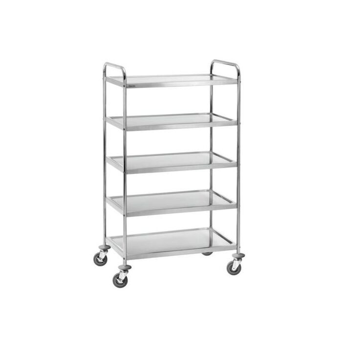 Serveer-/transportwagen Bartscher, RVS, 92(b)x154(h)x60(d)cm, 5 niveaus, max 100 kg                