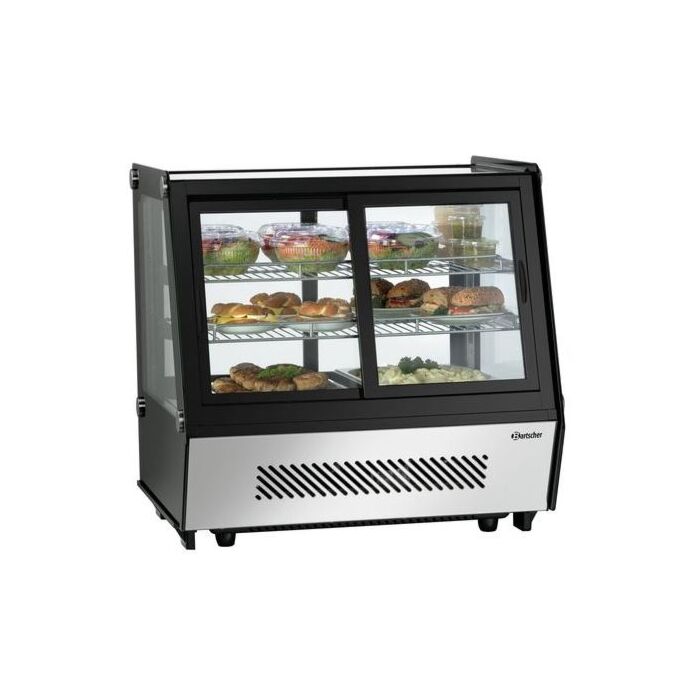 Koelvitrine Bartscher, 2 roosters, zwart, 120L, 71(b)x69(h)x57(d), 230V/160W