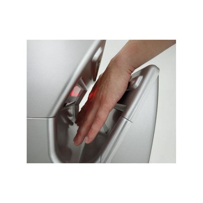 Handdroger Bartscher, kunststof zilvergrijs, automatisch, 29,5(b)x65(h)x24(d)cm, 230V/1,8kW