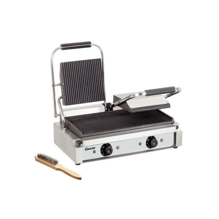 Contactgrill Bartscher, dubbel, geribbeld/geribbeld,   57(b)x21(h)x40(d), 230V/3600W