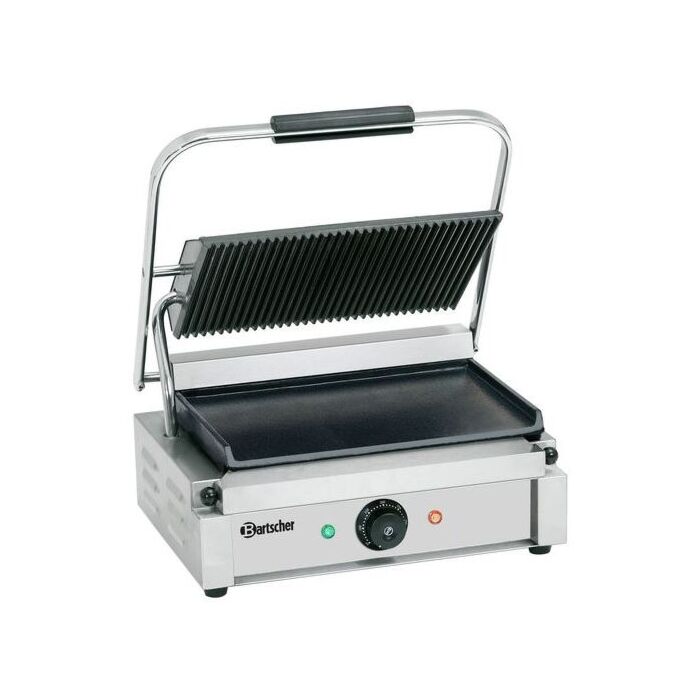 Contactgrill Bartscher, enkel, geribbeld/glad,   41(b)x20(h)x37(d), 230V/2200W