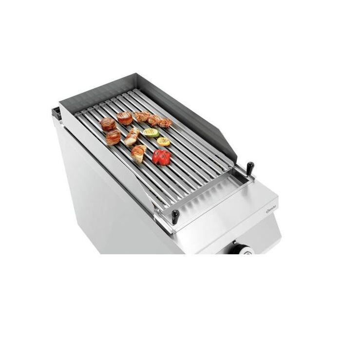 Lavasteengrill Bartscher gas, CNS, PO, staand, 40(b)x90(h)x90(d), 12kW